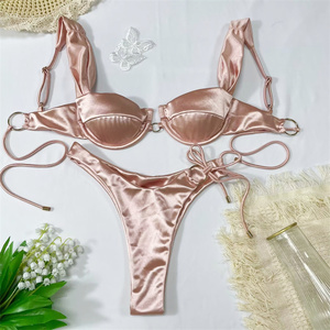 Hete Meisjes Sexy Veters Badmode Dames Twee Stukken Hoge Taille Uitgesneden String Badpak Bikini Vrouwen Custom String Bikini2025 - Product Image 1