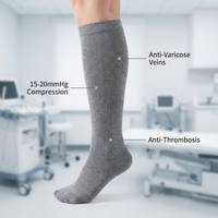 Chaussettes de compression chauffantes antibactériennes à infrarouge lointain pour hommes, hauteur genou, élastiques, anti-embolie