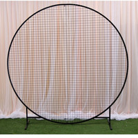 Support d'arche de mariage en métal, décoration de fond, support de toile de fond pour fête à domicile, arche ronde en grille de fer, arche en grille de fer dorée