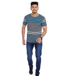 Nueva Camiseta con Cuello Redondo en Oferta, 100% Algodón Tejido, Transpirable, Ligera, de Alta Calidad, a Bajo Precio, para Uso Casual - Product Image 1