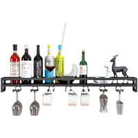 Comptoir de bar moderne en métal avec porte-vin et présentoir à boissons, mobilier pour la maison, la décoration de restaurant et de salon