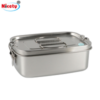 Boîte à lunch étanche Nicety pour adultes, contenants alimentaires en acier inoxydable hermétiques pour le bento en plein air, poignée pliable