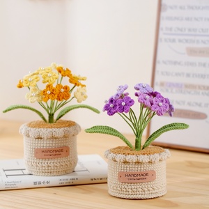 Flor Artificial Hecha a Mano de Ganchillo, Rosa, Lirio de los Valles, Tulipán, Decoración para el Hogar, Tejido de Hilo, <span class=keywords><strong>Maceta</strong></span> de Escritorio para Oficina - Product Image 3