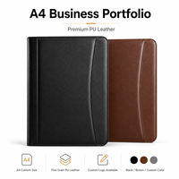 Portafolio de Negocios de Cuero A4 con Logotipo Personalizado, Bolsa para Documentos de PU de Grano Fino Premium para Reuniones, Currículum, Entrevistas, Oficina, Venta al por Mayor