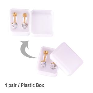 Pendientes Chapados en Oro con Zirconia Tipo Tornillo para Niñas - Product Image 5