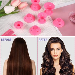 Bán Hot mềm Silicone tóc con lăn thiết lập nhỏ và kích thước lớn Silicone tóc dụng cụ uốn với rat đuôi Lược - Product Image 5