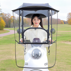 Tettuccio Parasole Moderno per Auto Elettrica, Nuovo <span class=keywords><strong>Parabrezza</strong></span> Rinforzato Rimovibile, Copertura Antipioggia di Sicurezza Manuale per Moto - Product Image 1