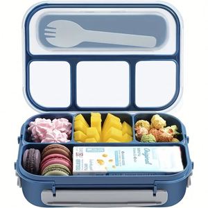 Reusable Bento <b>Box</b> Adult <b>Lunch</b> <b>Box</b> Kids, 1300ML-4 <b>Compartment</b> Bento <b>Lunch</b> <b>Box</b> Food Containers, Microwave & Dishwasher & Freezer - Product Image 4