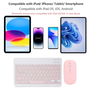 Clavier BT ultra-fin sans fil, combo clavier-souris pour iPad, rechargeable, compatible iOS, Android, Windows, PC, tablettes, téléphones - Product Image 5