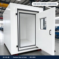 Enceinte acoustique insonorisée pour machine industrielle, barrière anti-bruit avec système de ventilation pour usage en usine