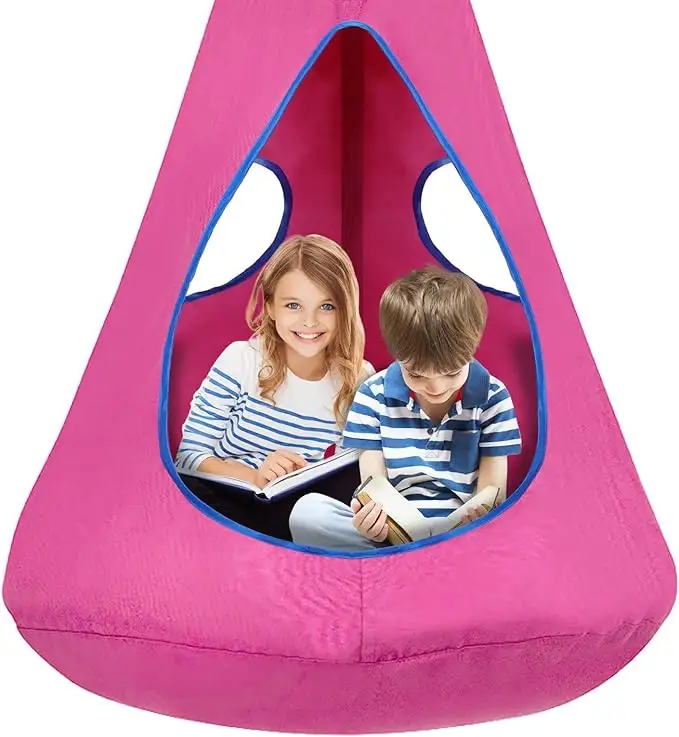 Bambini Pod altalena in cotone sedia amaca per bambini per uso interno ed esterno con cuscino gonfiabile in PVC