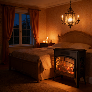 Cheminée électrique autoportante, cheminées PTC, charbon artificiel ignifuge, poêle à trois côtés, vue sur la flamme - Product Image 2