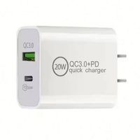 Chargeur rapide PD 20W, type C et port USB, adaptateur multiple, chargeur mural de voyage pour téléphone portable, UE, États-Unis