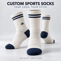 Chaussettes de sport personnalisées avec logo, chaussettes athlétiques rayées vintage, chaussettes en coton respirant tricotées, fabricant OEM ODM, marque privée