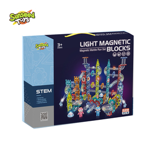 STEM DIY LED Light 3D Rolling Ball Track Kids Educational Magnetic <strong>Building</strong> <strong>Blocks</strong> Set Plastic Magnetic Tiles <strong>Marble</strong> <strong>Run</strong> Track - Product Image 6