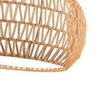 Lustre suspendu en forme de tambour en fer noir mat avec abat-jour en corde de papier tressé à la main pour salle à manger et salon