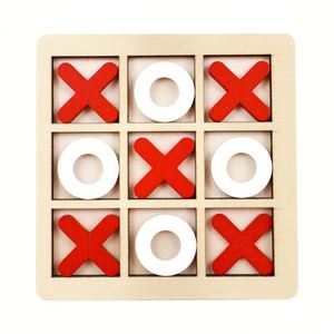 Jeu de Tic Tac Toe en bois personnalisé pour enfants et adultes, ensemble de jeu de société familial classique, éducatif, portable, divertissement, stratégie - Product Image 4