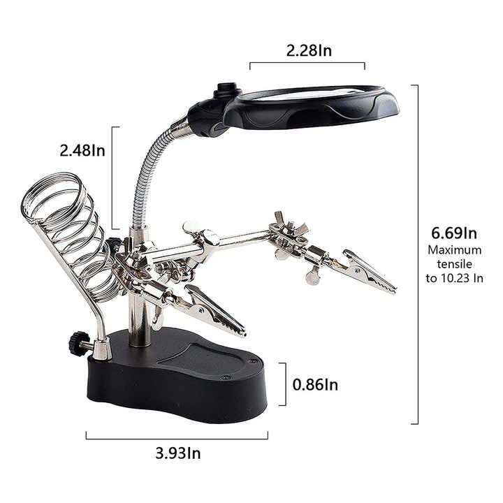 Phone Repair Tool Welding Equipment Third Hand Helping Desktop Soldering Holder Auxiliary Magnifier LED Lighting Soldering Stand