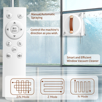 Robot de nettoyage de vitres électrique intelligent d'usine OEM, aspiration 3000Pa, double pulvérisation d'eau, contrôle via application + télécommande, sécurité anti-chute UPS