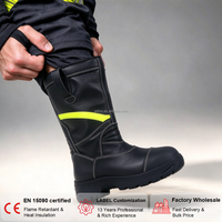 Sepatu Kulit Pemadam Kebakaran ATI-FIRE Premium Bersertifikasi EN15090 Tahan Air Bernapas Perlengkapan Pemadam Kebakaran dan Penyelamatan Penjualan Pabrik