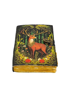 Handmade Deer Antler Leather Journal Rustic Vintage Grimoire <b>Notebook</b> Blank Pages for Writing Drawing Sketching and Spell <b>Book</b> - Product Image 4