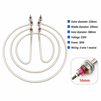 Élément chauffant pour cuiseur à nouilles 380V triphasé 9KW 12KW, tube chauffant à immersion en forme d'anneau SUS304 pour pièces de rechange de cuiseur à pâtes