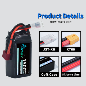 แบตเตอรี่ลิโพ TERANTY 2S 3S 4S 7.4V 11.1V 14.8V 1500mAh 45C สำหรับรถบังคับ เรือบังคับ โดรน ควอดคอปเตอร์ รถบรรทุก เครื่องบิน FPV - Product Image 5