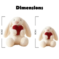 Peluche personnalisée lapin brodé avec nom, jouet en peluche doux, 6 styles, plusieurs couleurs de fils