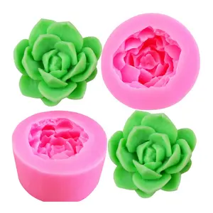 Real 3D fine texture nice 4 layers rose flower shape silicone DIY molds