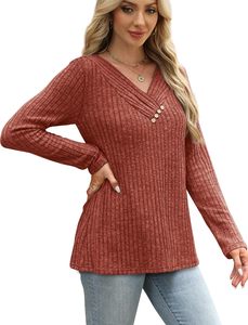 <span class=keywords><strong>เสื้อ</strong></span>สเวตเตอร์ถักแขนยาวคอวีมีกระดุมสำหรับผู้หญิงเครื่องแต่งกายแฟชั่น2025ฤดูใบไม้ร่วง/ฤดูหนาว - Product Image 4