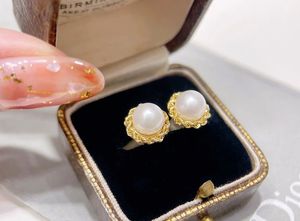 Pendientes de Perlas Naturales de Agua Dulce con Diseño Retro de Xinfly, Oro de 18K AU750 de Alta Gama, para Boda o Regalo para Chicas - Product Image 2