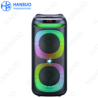 Kualitas Terbaik Dual 8 Inch RGB lampu LED portabel Studio Karaoke speaker Subwoofer USB Radio FM untuk penggunaan luar ruangan