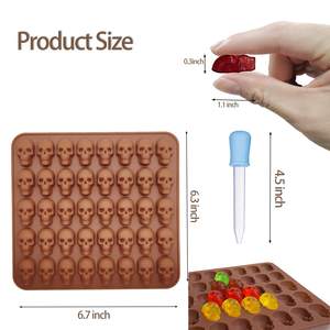 แม่พิมพ์เยลลี่รูปหัวกะโหลก แม่พิมพ์ช็อกโกแลตรูปหัวกะโหลกสุดฮา พร้อมหลอดหยด ลดราคาพิเศษช่วงฮาโลวีน - Product Image 2