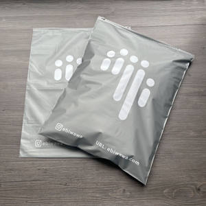 Bolsas de Polietileno con Cierre ZipLock Plateadas Personalizadas con Logotipo Impreso por el Fabricante, Bolsa de Plástico Gris para Ropa con Cierre - Product Image 1