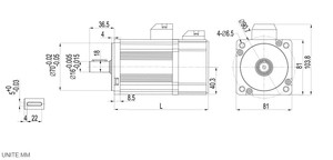 Motor de CA de Calidad CE 80 mm 380 VCA 600 W RPM 1.91 N.m 17-Bit 23 con Codificador Magnético Absoluto para Articulaciones de Robot 80H60B30C - Product Image 6