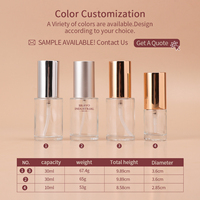 Flacon pulvérisateur de parfum en verre vide 10ml 30ml, flacon cosmétique de voyage avec couvercle en aluminium, récipient liquide rechargeable, emballage OEM
