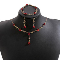 Parure de bijoux Zooying Rose Française, style bohème, collier superposé, boucles d'oreilles, bracelet, vintage, romantique, style forêt, cadeau pour femme