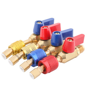 Robinet à bille de charge de réfrigérant 1/4 po en bronze pour gaz à température normale R22 – Outils de réfrigération pour climatiseurs - Product Image 1