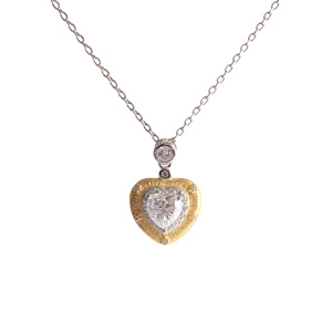 Colliers pendentifs unisexes en moissanite taille cœur Bohème étincelante, chaîne maille gourmette, certifiés IGI, bijoux en alliage pour mariage et usage quotidien - Product Image 6
