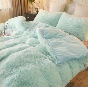 올 시즌 울트라 소프트 럭셔리 솔리드 100% 폴리 에스테르 플러시 다운 대체 이불 세트 - Product Image 1