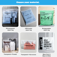 Sacs à fermeture éclair transparents en plastique PET/PE pour chaussettes, anti-poussière, avec affichage du logo, personnalisables OEM, contrôle qualité, pour la vente au détail et l'usine