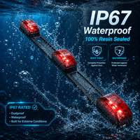 Nouvelle barre lumineuse LED rouge universelle 12V IP67 étanche homologuée SAE/DOT pour remorque de bateau, remorque à chevaux