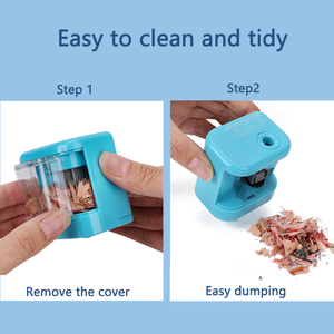 Mini sacapuntas eléctrico, sacapuntas mecánico de plástico con pilas con hoja plana visible, regalo perfecto para estudiantes - Product Image 6