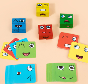 Juguete de Cubo de Madera con Caras Intercambiables, Clásico y <span class=keywords><strong>Popular</strong></span>, Juego de Bloques de Construcción Mágicos Interactivos para Padres e Hijos - Product Image 6