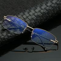 Lunettes progressives de lecture unisexes multi-focus de près et de loin à double usage Monture en alliage avec motif imprimé