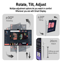 Televisor Inteligente Portátil Personalizado con Batería, Monitor Giratorio, Android 15, LED Blanco, para Interiores