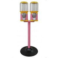 Distributeur de bonbons rose commercial en forme de globe, à monnayeur, pour capsules de 1 pouce et bonbons en vrac TR618S