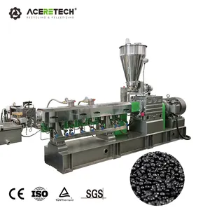 High Quality 600kg/h Waste Plastic PP+SBS Filled With CaCO3 Recycling Double Screw Extruder Pelletizing Machine ATE52