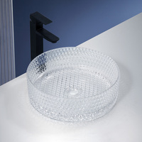 Kidoir Design Art Basin Clair Blanc Noir Lavabos Lavabo en verre trempé Lavabo à main Lavabo de salle de bain à vendre
