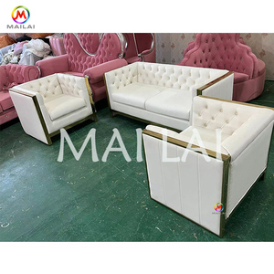 Fauteuil de canapé de luxe de sortie d'usine meubles de mariage de <span class=keywords><strong>1</strong></span> <span class=keywords><strong>2</strong></span> <span class=keywords><strong>3</strong></span> places ensemble de canapés élégants au design moderne haut de gamme - Product Image 4